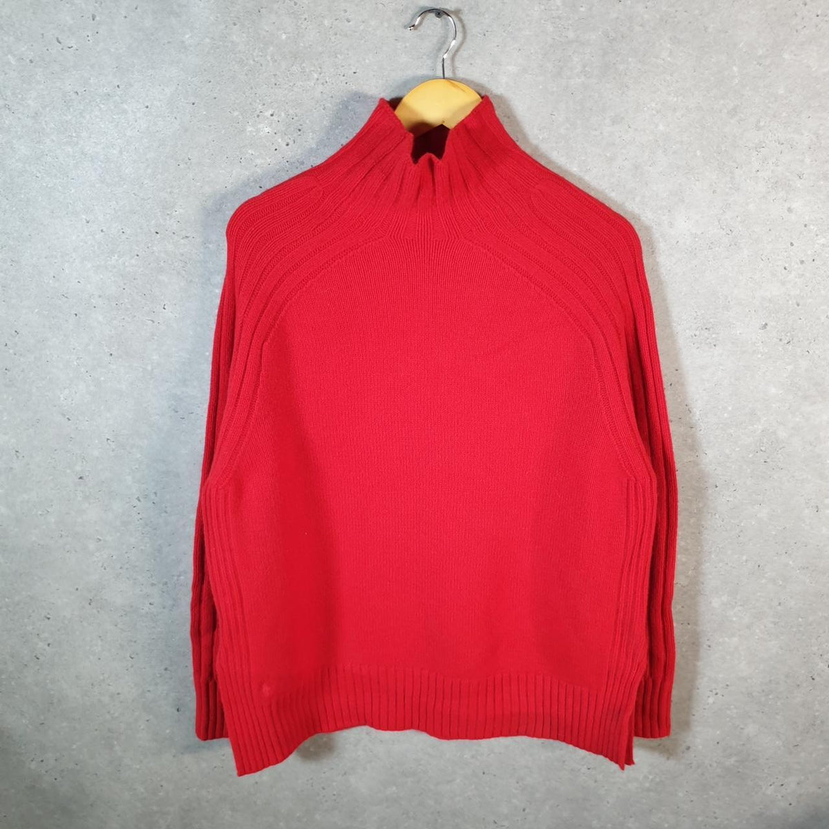 Vintage Ralph Lauren Polo Turtle Neck Sweatshirt Men’s Large Red Cotton Pullover Pony