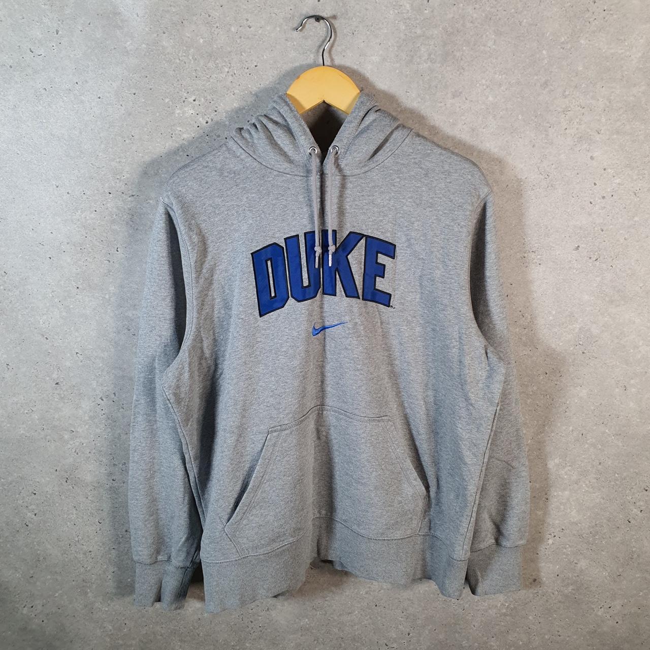 Vintage Nike Duke Centre Swoosh Hoodie Men’s Medium Grey Pro Sport Y2K Pullover Logo