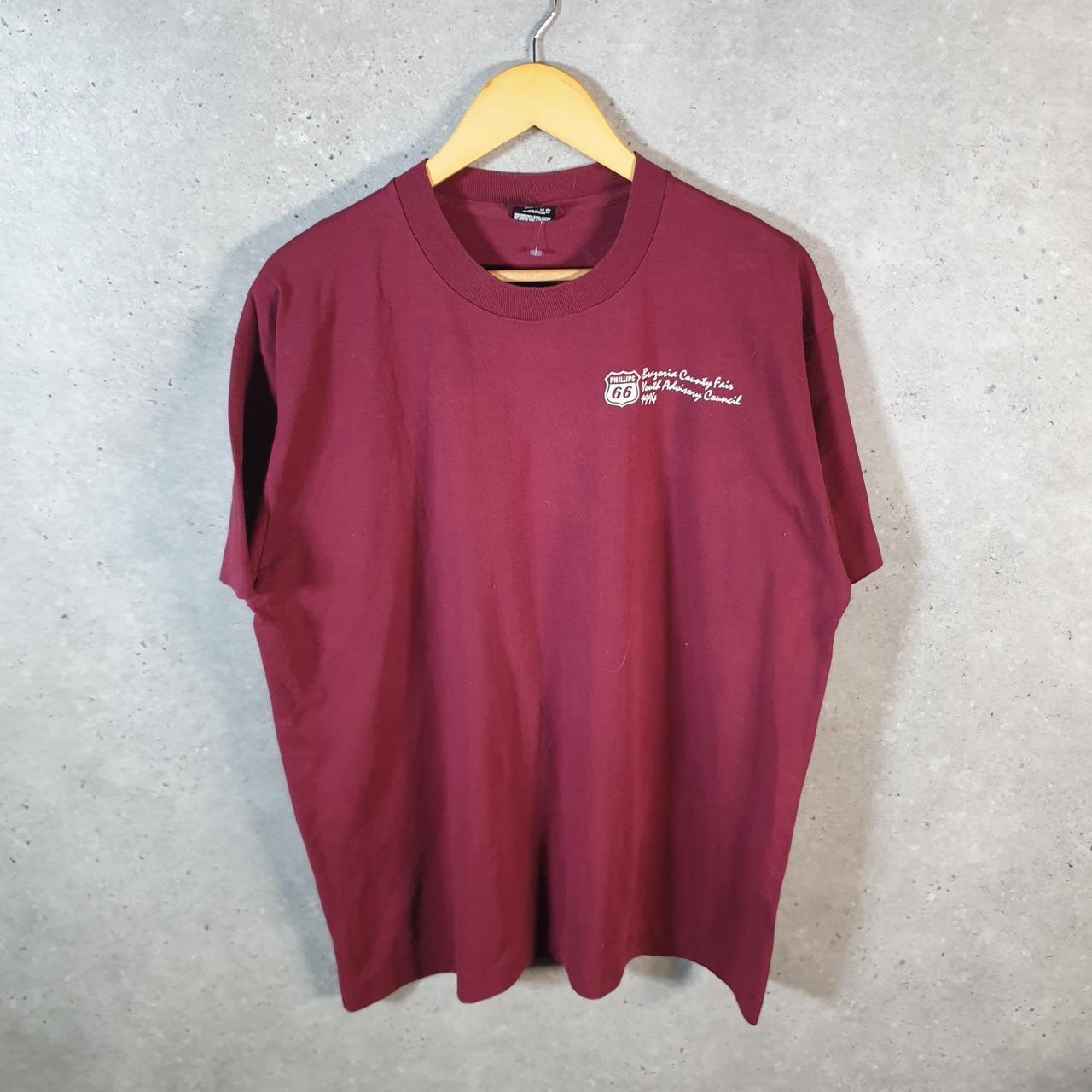 Vintage Screen Stars Phillips 66 1994 USA Single Stitch T Shirt Men’s XL Burgundy