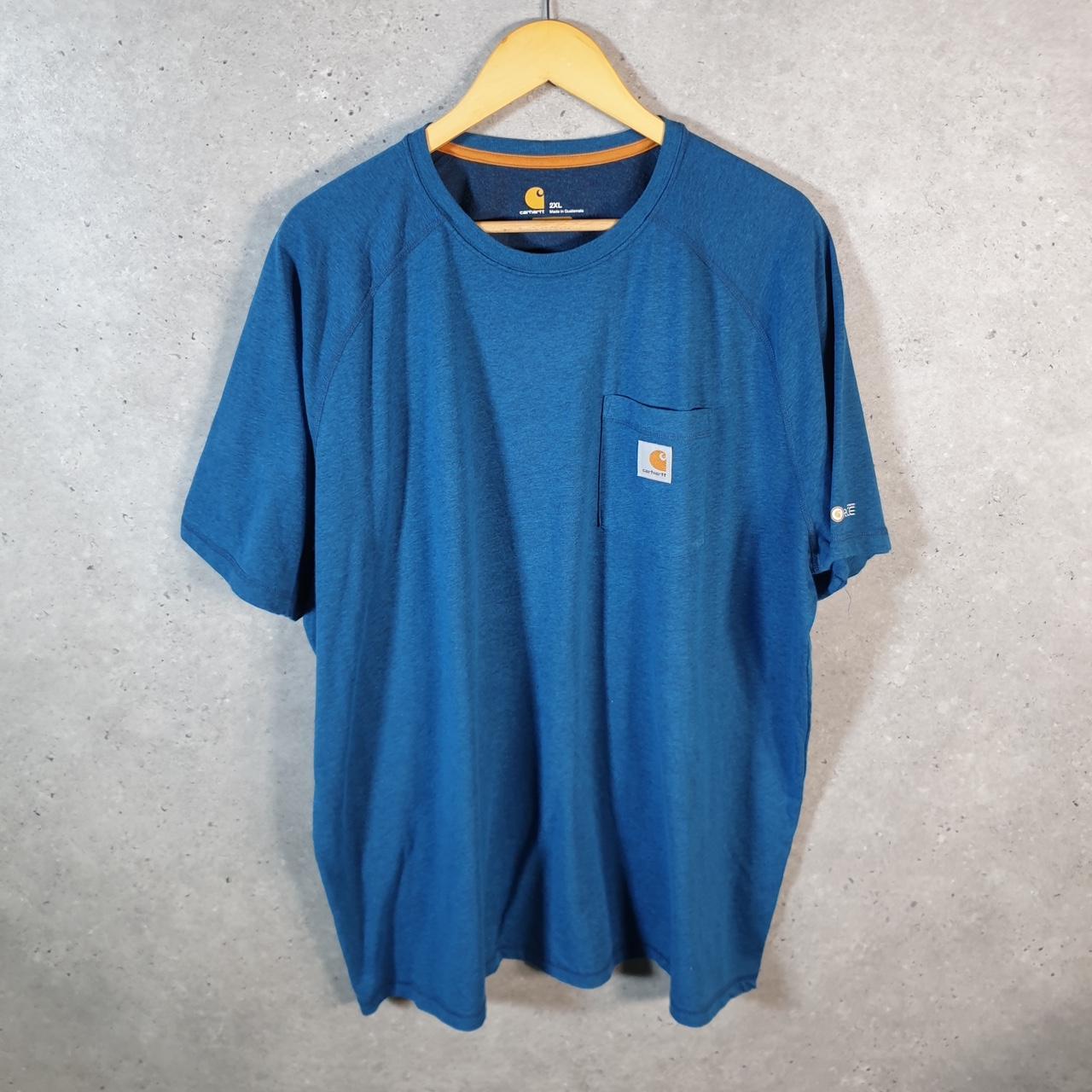 Vintage Carhartt Pocket T Shirt Men’s 2XL Blue Workwear Chore Utility Relaxed Fit C9335