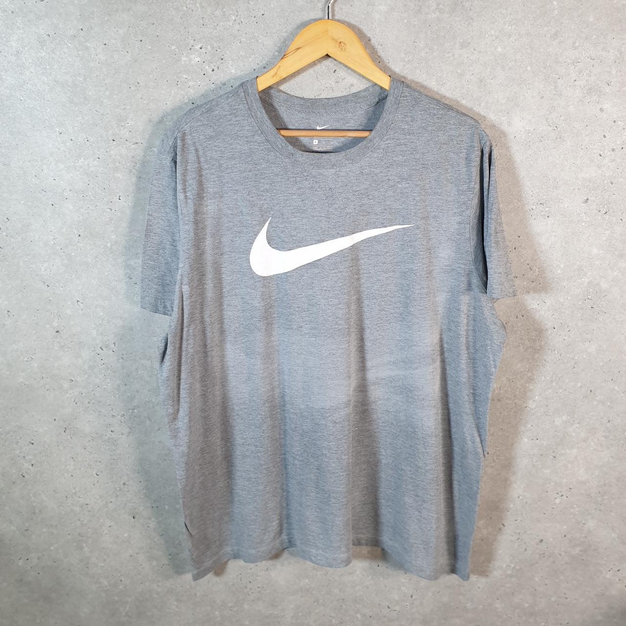 Vintage Nike T Shirt Men’s XL Grey Printed Single Swoosh Logo Athletic C8292