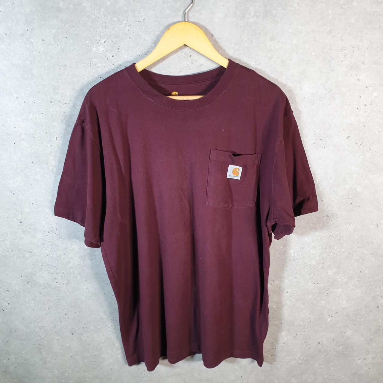 Vintage Carhartt Pocket T Shirt Men’s Medium Burgundy Red Workwear Chore Utility Original Fit C9328