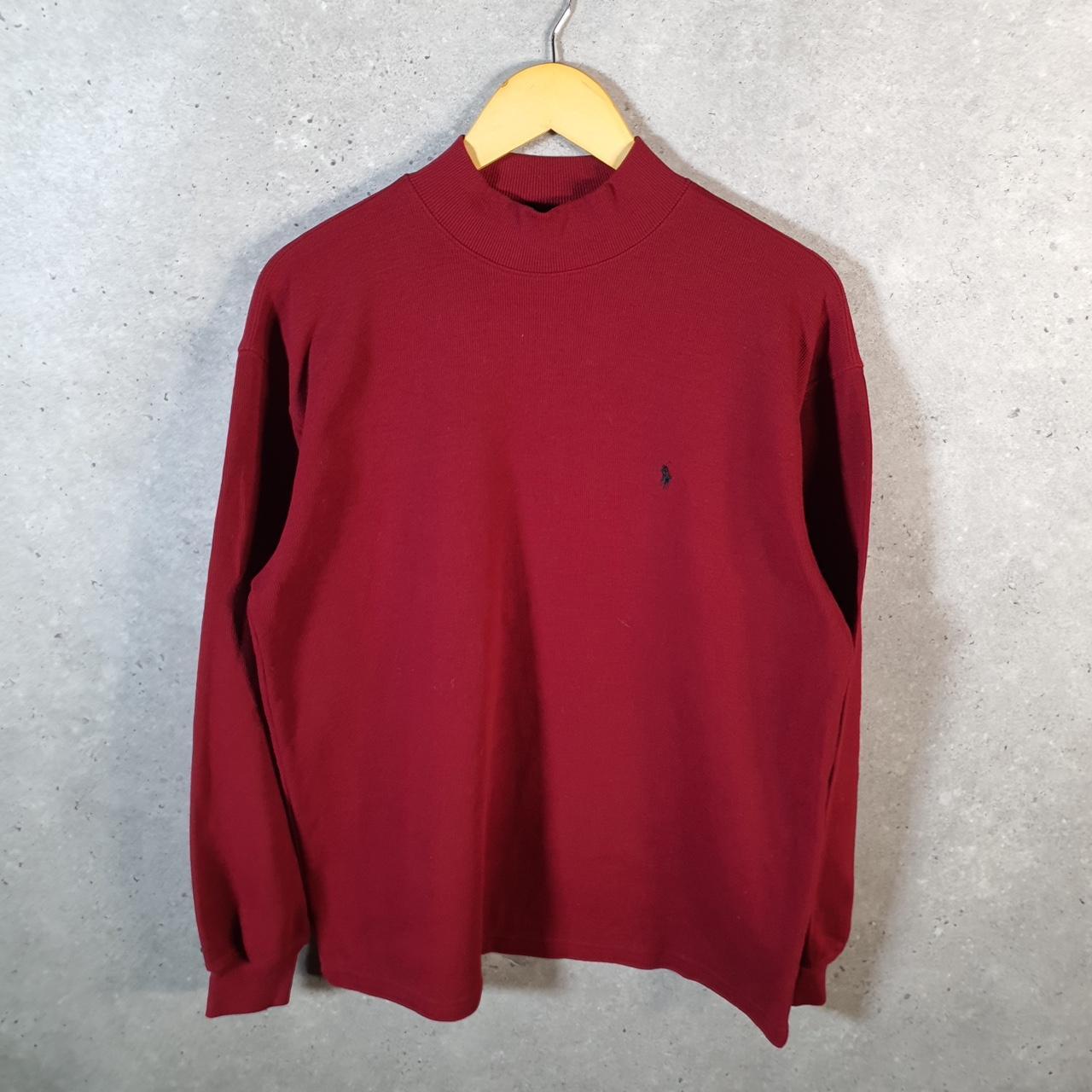 Vintage Ralph Lauren Polo Turtle Neck Sweatshirt Men’s XL Red Cotton Pullover Pony