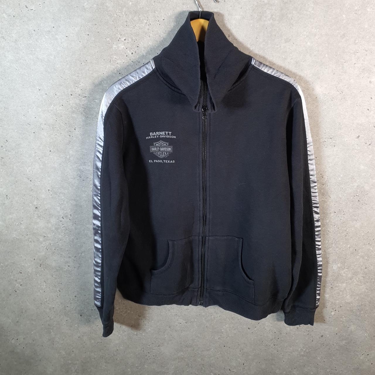 Vintage Harley Davidson El Paso Texas Sweatshirt Womens Large Black Full Zip USA