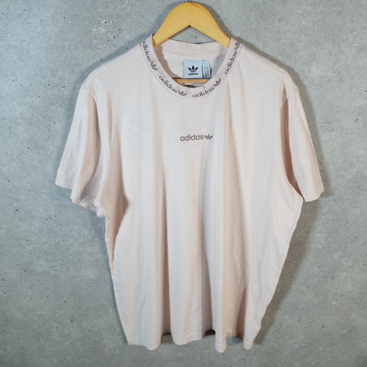 Vintage Adidas 90s Embroidered T Shirt Men’s XL Pink Trefoil Retro Logo