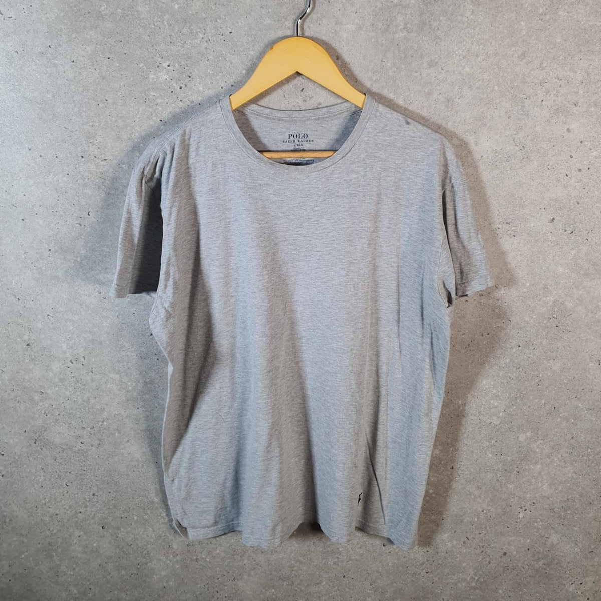 Vintage Ralph Lauren Polo T Shirt Men’s Large Grey Embroidered Pony Classic Fit C9100
