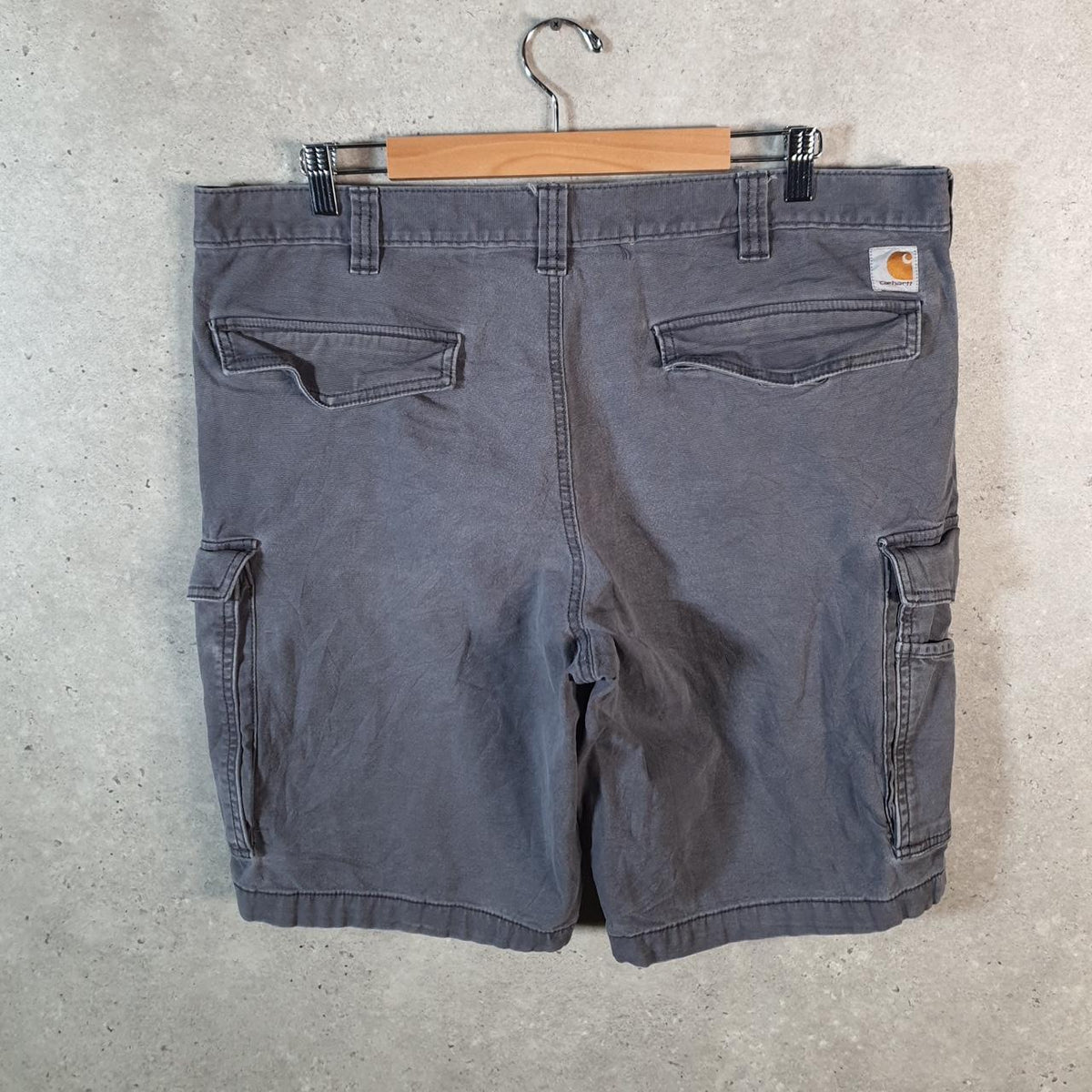 Vintage Carhartt Baggy Carpenter Shorts Jorts Cargo Men’s W40 Grey Relaxed Fit Workwear Big Fish Vintage