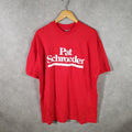 Vintage Hanes Beefy Pat Schroeder USA 90s Single Stitch T Shirt Men’s XL Red Big Fish Vintage