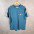 Vintage Carhartt Pocket T Shirt Men’s Large Blue Workwear Chore Utility Relaxed Fit C9178