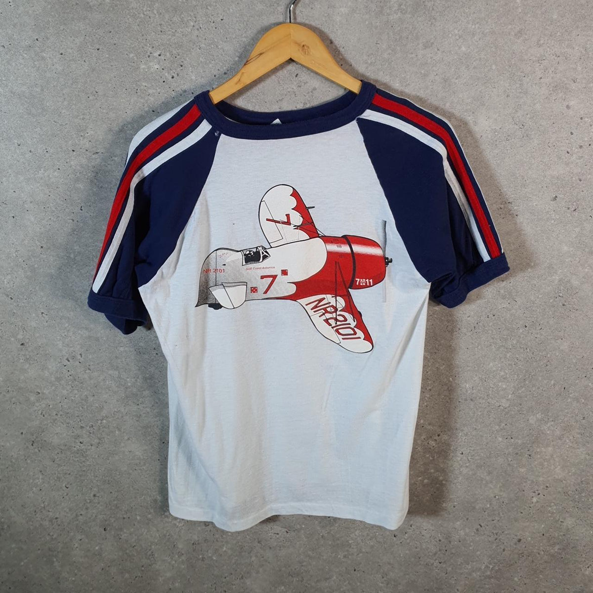 Vintage Gulf Coast Avionics Aeroplane 90s USA Single Stitch T Shirt Men’s Small White
