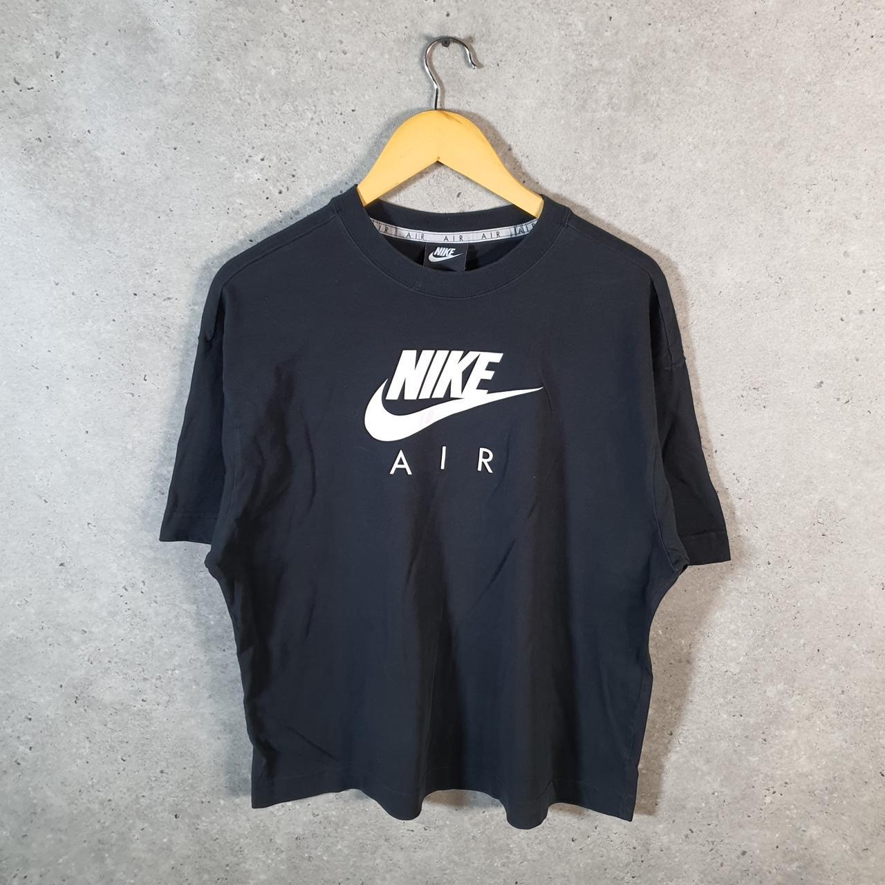 Vintage Nike air Spellout T Shirt Men’s Medium Black Logo Swoosh Athletic
