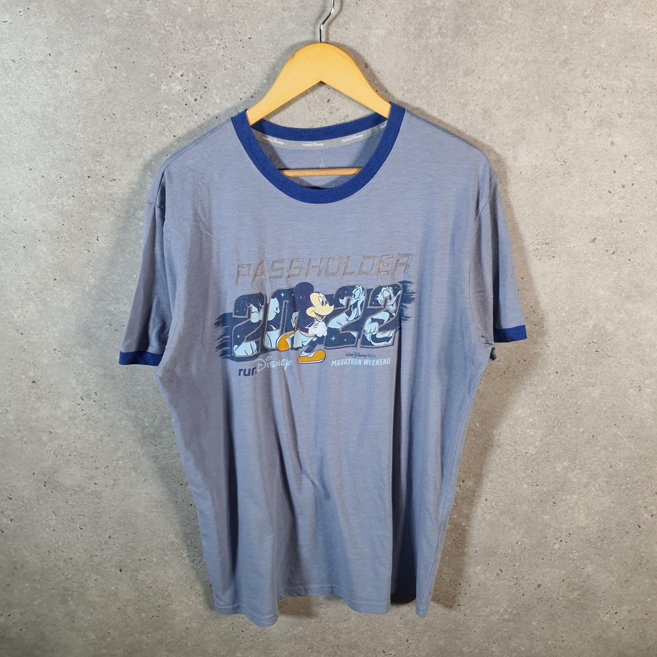 Vintage Disney Land Mickey Mouse 2022 Passholder T Shirt Men’s Large Blue Logo Cartoon