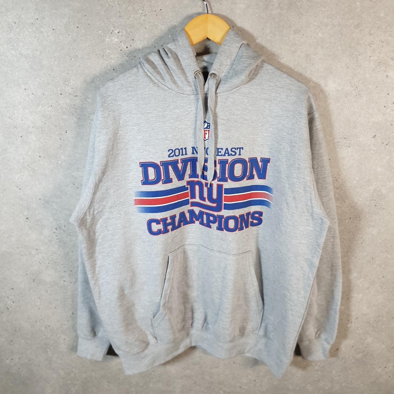 Vintage NFL 2011 New York NFC East Hoodie Mens Large Grey USA Pro Sport