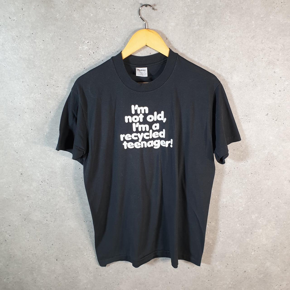 Vintage Stedman Im Not Old 90s USA Single Stitch T Shirt Men’s Large Black C8761