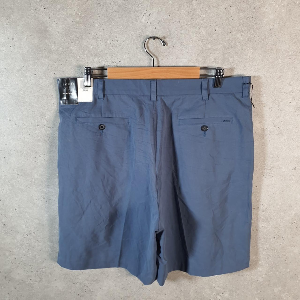 Vintage Izod Golf Chino Shorts Jorts Cargo Men’s W38 Blue Baggy Cotton A4319