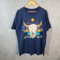 Vintage Screen Stars Goat Landscape USA 90s Single Stitch T Shirt Men’s XL Navy Blue C8972