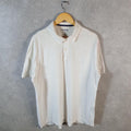 Vintage Izod Polo Shirt Men’s XL White Custom Fit Embroidered Logo