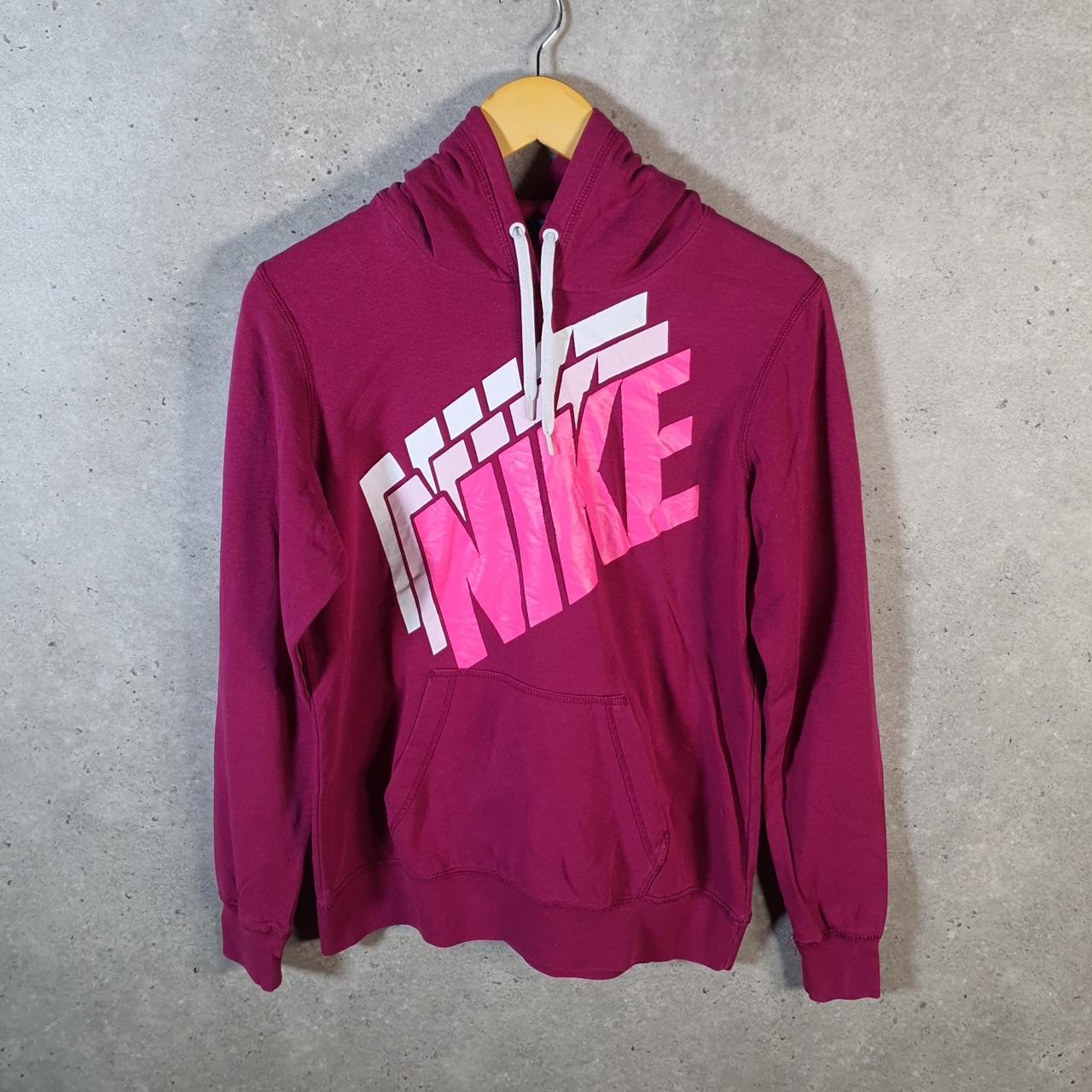 Vintage Nike Club Hoodie Womens Large Pink Swoosh Y2K Pullover Logo