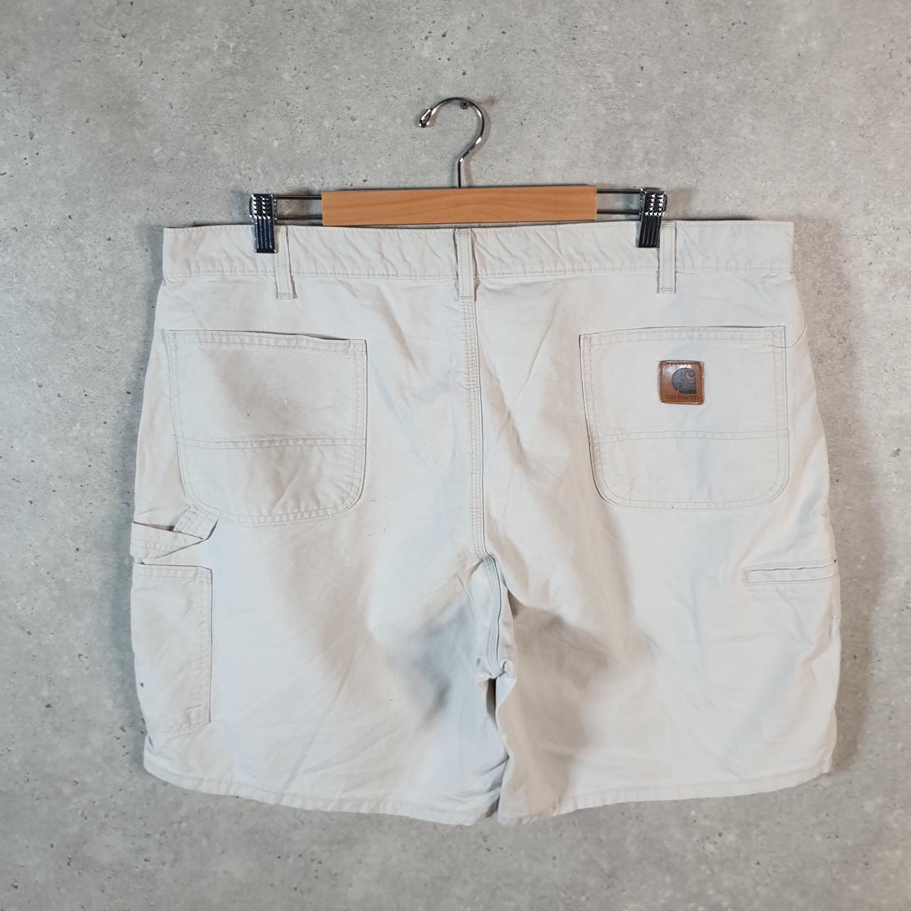 Vintage Carhartt Baggy Carpenter Shorts Jorts Cargo Men’s W42 Beige Original Fit Workwear
