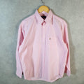 Vintage Ralph Lauren Button Down Shirt Men’s Medium Pink Classic Fit Pony Casual