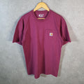 Vintage Carhartt Pocket T Shirt Men’s Small Pink Workwear Chore Utility Loose Fit C9363