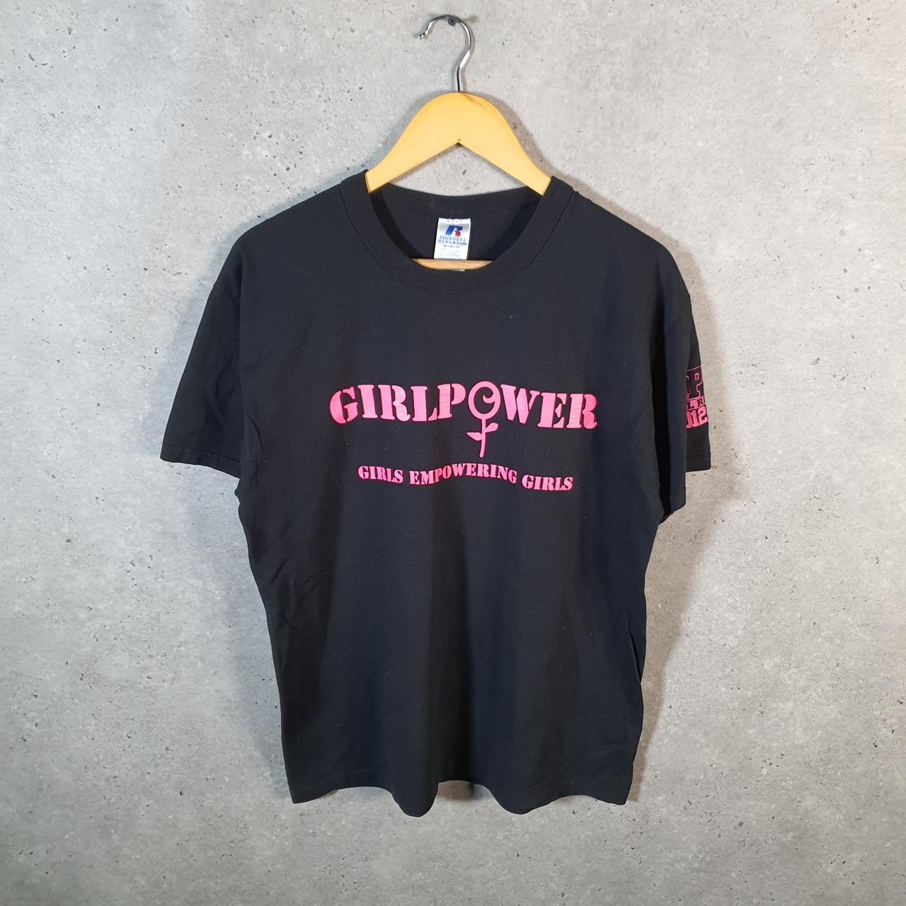 Russell Athletic NU Blend Girlpower T Shirt Mens Medium Black USA