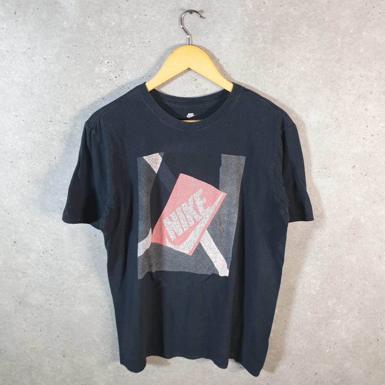 Vintage Nike Spellout T Shirt Men’s Large Black Logo Swoosh Athletic