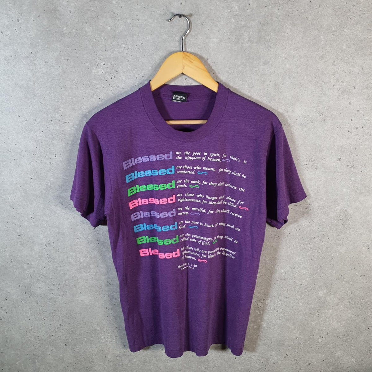 Vintage Screen Stars Best Blessed USA Single Stitch T Shirt Men’s Medium Purple Big Fish Vintage