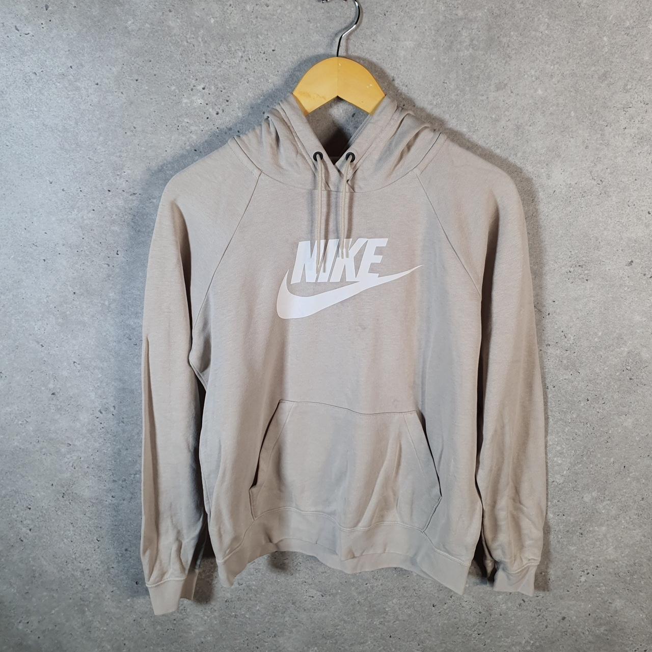 Vintage Nike Club Spellout Hoodie Womens Small Brown Swoosh Y2K Pullover