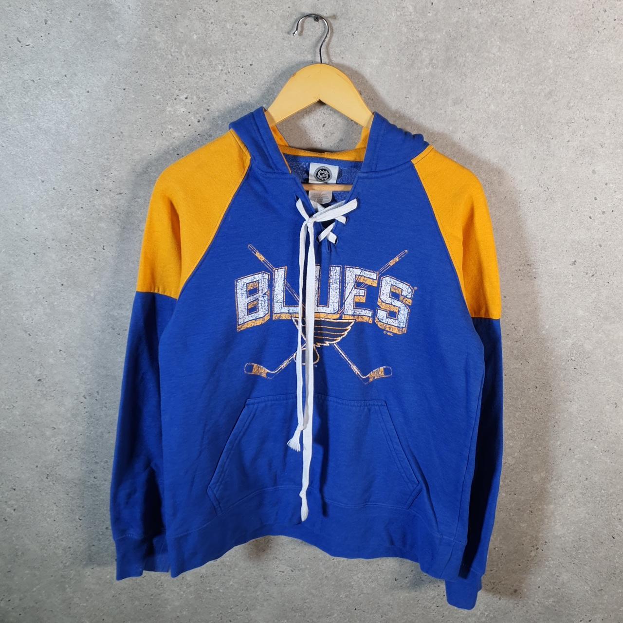 Vintage NHL St Louis Blues Hoodie Womens Medium Blue Pullover USA Pro Sport