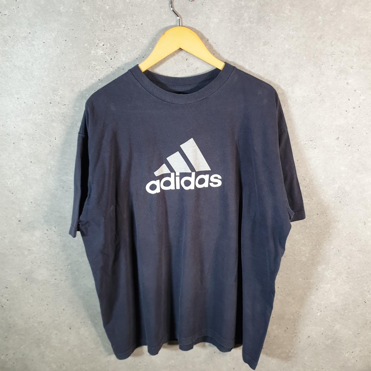 Vintage Adidas Spellout T Shirt Men’s XL Black Three Stripes Athletic