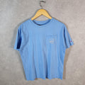 Vintage Champion Embroidered Logo T Shirt Men’s Large Blue Athletic