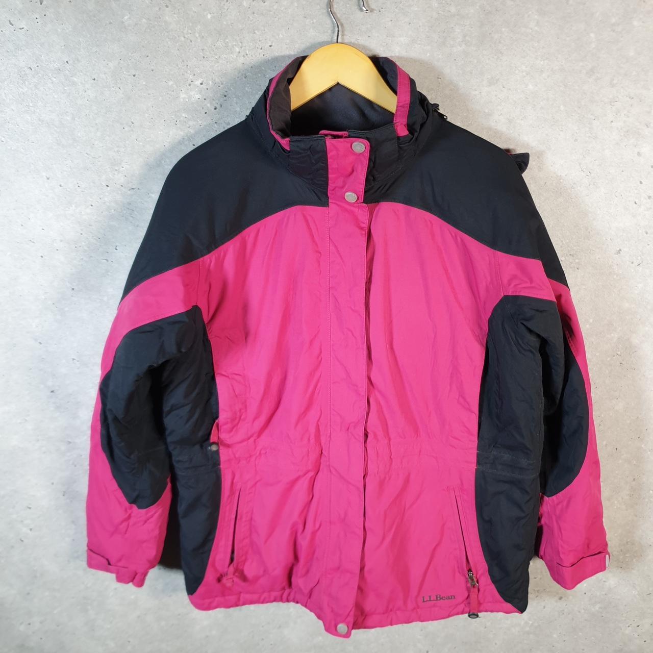 Vintage L.L. Bean Outdoors Primaloft Jacket Womens Medium Pink Hooded Waterproof
