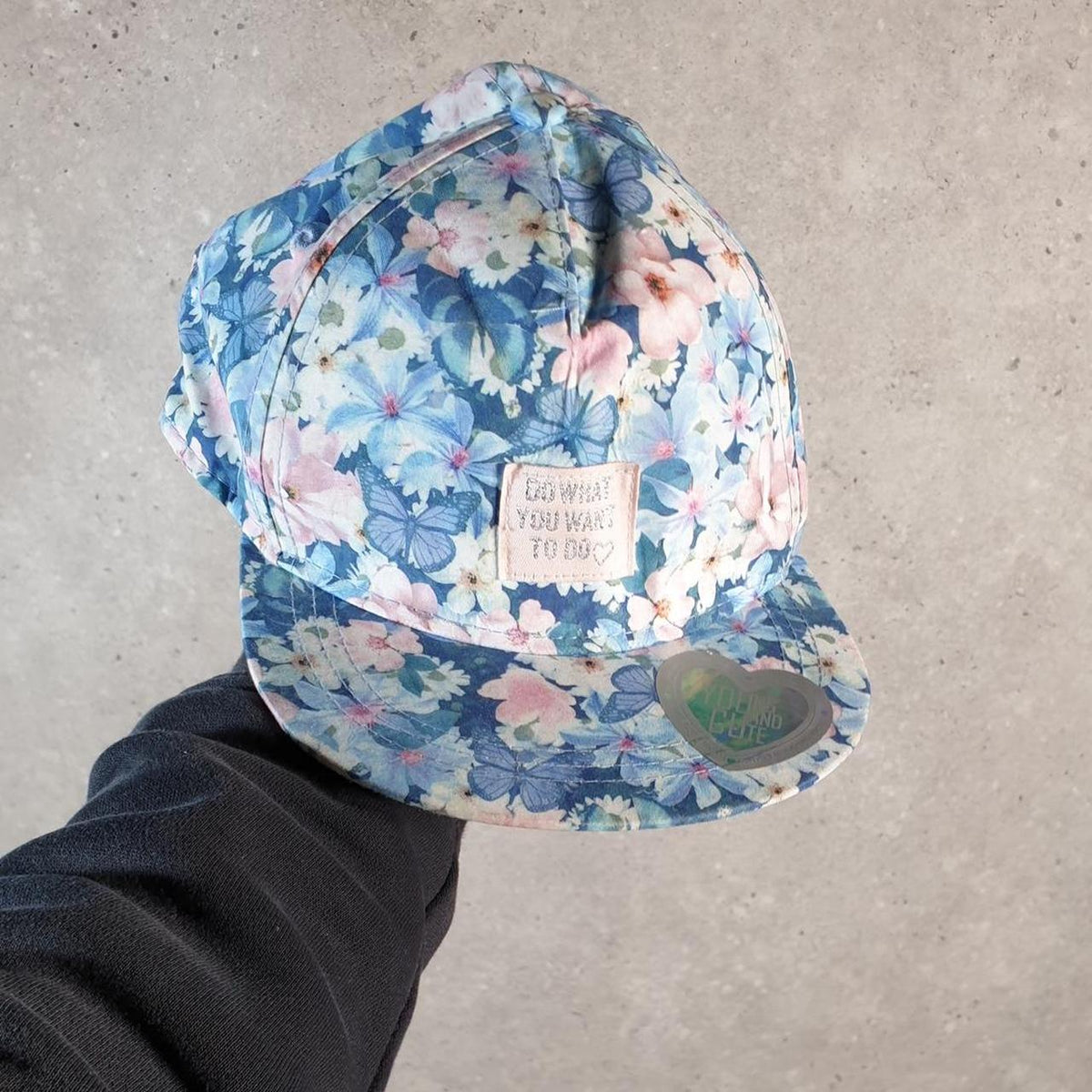 Vintage H&M Flowers Cap Youth 9-12 Years Old USA Spellout Athletic Adjustable C8562