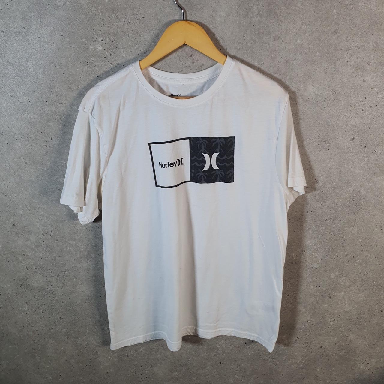 Vintage Hurley Spellout T Shirt Men’s White Large Casual Sports Logo Athletic