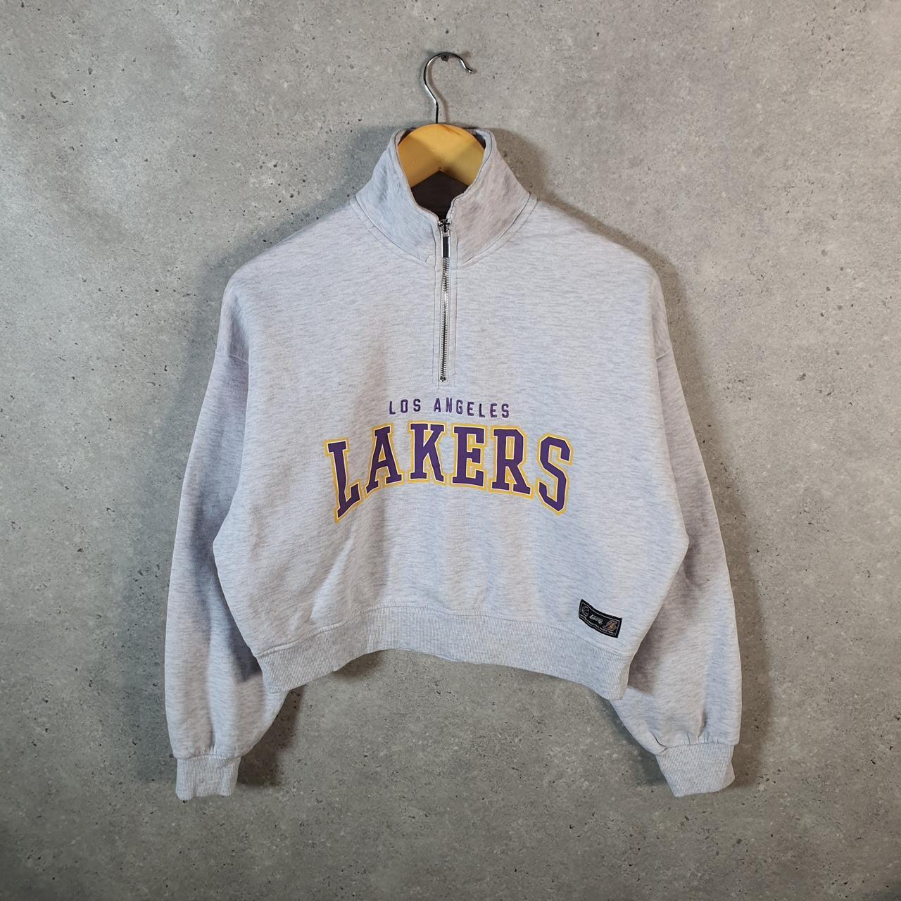 Vintage NBA Los Angeles 1/4 Zip Sweatshirt Womens XS Grey Pullover Pro Sport USA