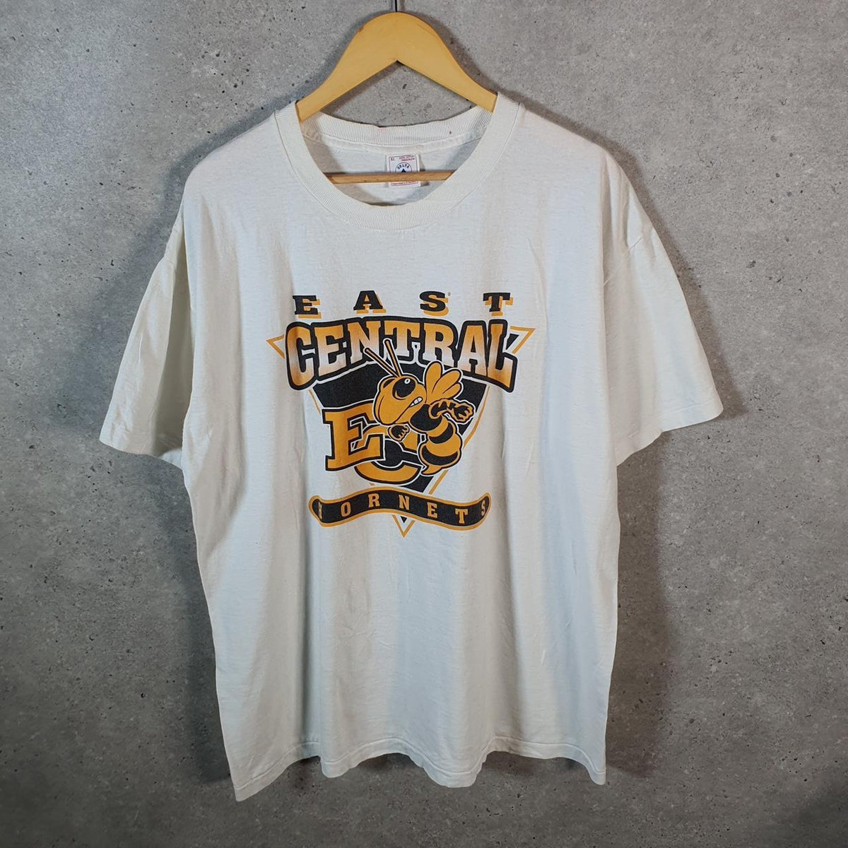 Vintage Delta East Central Hornets 90s USA Single Stitch T Shirt Men’s XL White