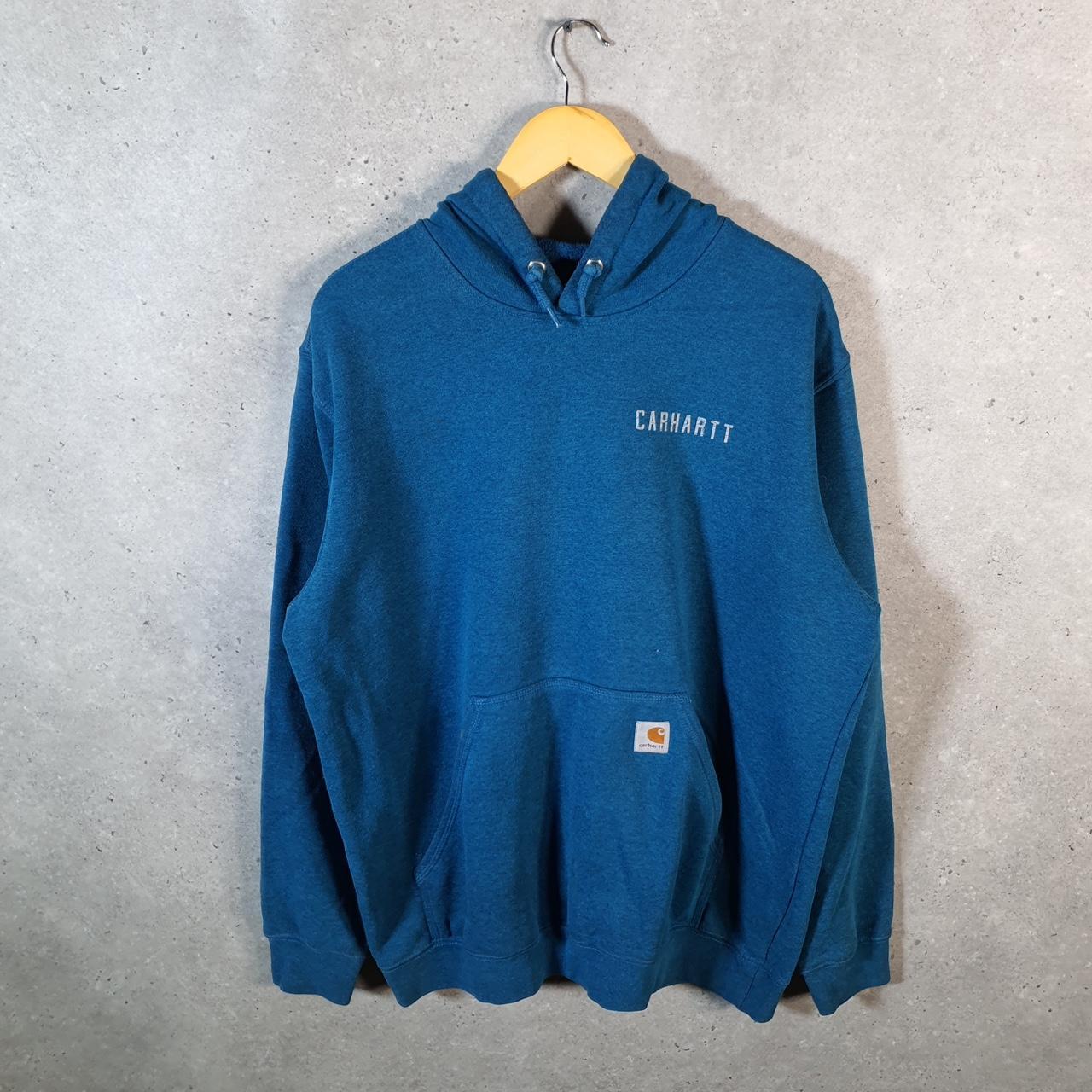 Vintage Carhartt Hoodie Men’s Large Blue Pullover Blank USA Original Fit