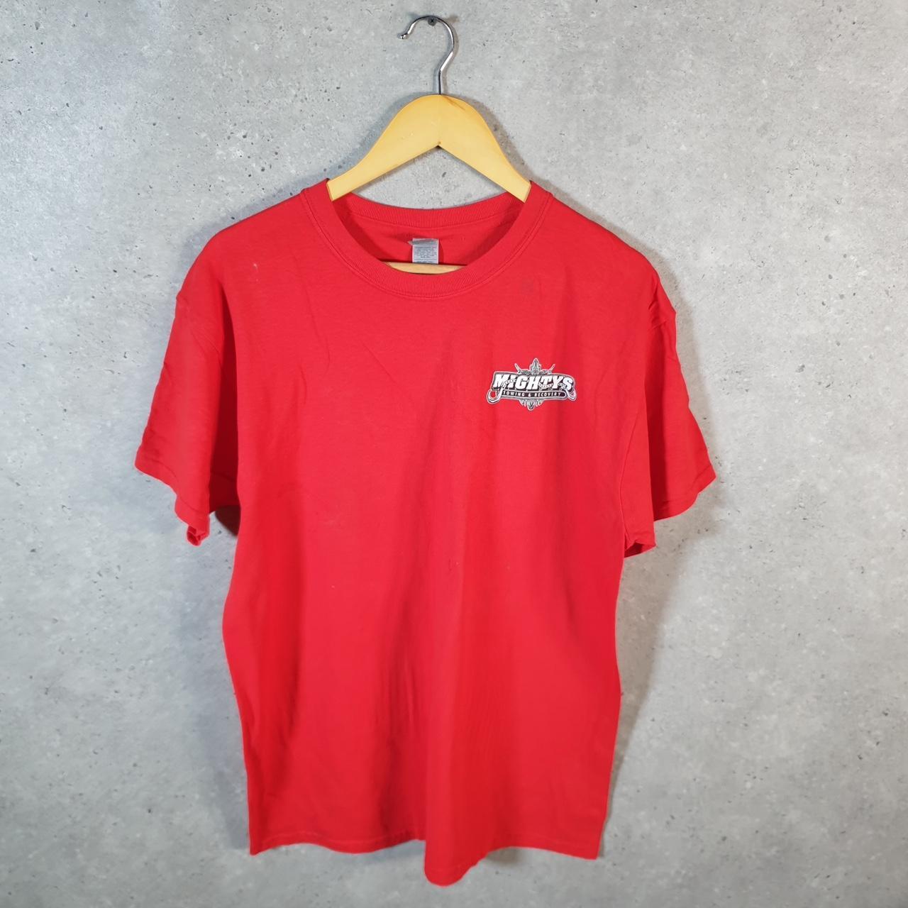 Gildan Mightys Towing And Recovery T Shirt Mens Large Red USA