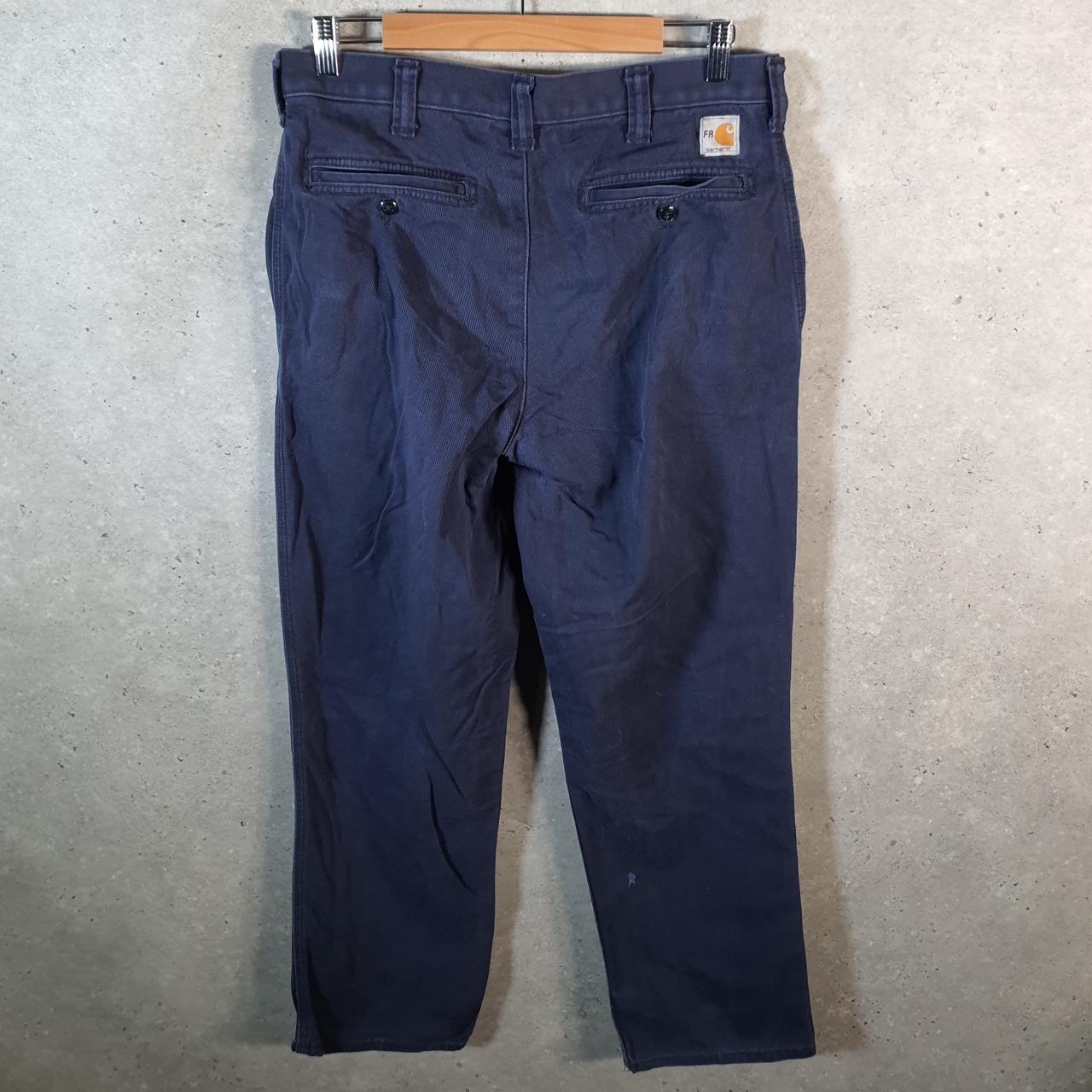 Vintage Carhartt FR Carpenter Trousers Mens W31 L30 Navy Blue Relaxed Fit Workwear USA