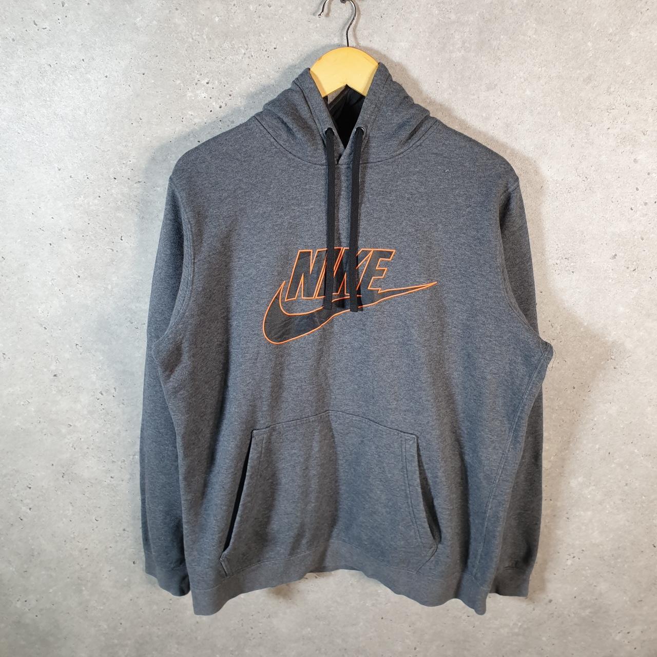 Vintage Nike Club Embroidered Hoodie Men’s Large Grey Swoosh Y2K Pullover