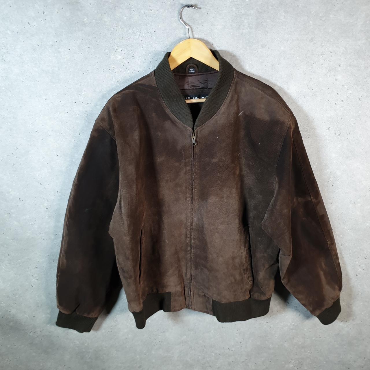 Vintage Wear Me Out Leather Suede Jacket Mens Large Brown Hunting Utility USA Coat