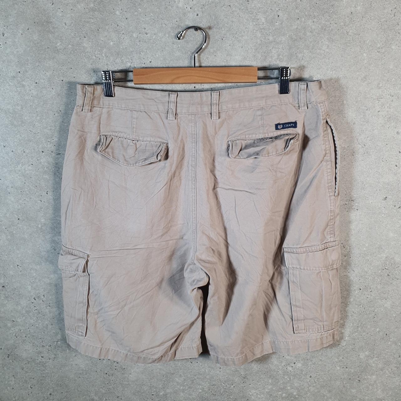 Vintage Chaps Ralph Lauren Polo Shorts Jorts Cargo Men’s W36 Beige Baggy Cotton A4450