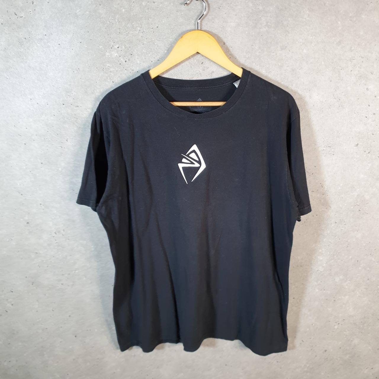 Vintage Adidas Go Tee Spellout T Shirt Shirt Men’s Large Black Three Stripes Logo Athletic C9691