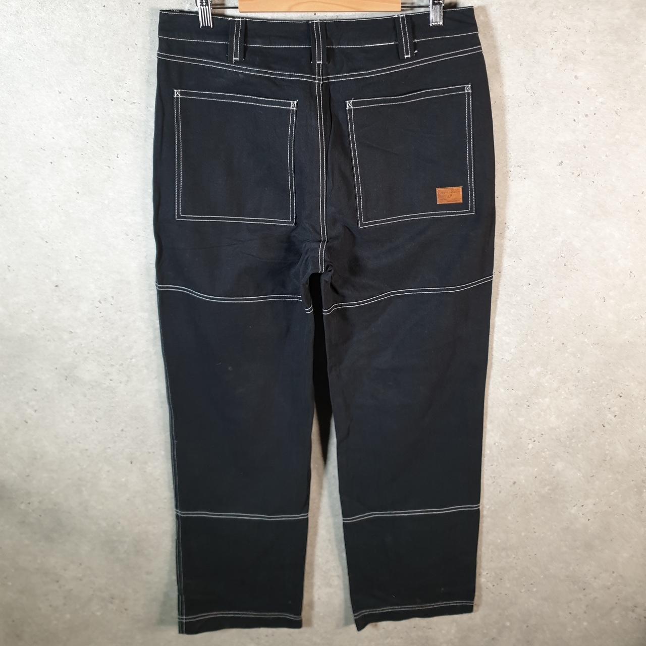 Vintage Liquid Lagoon Baggy Y2K Hip Hop Jeans Mens W30 L30 Black Denim Wide Leg Big Fish Vintage