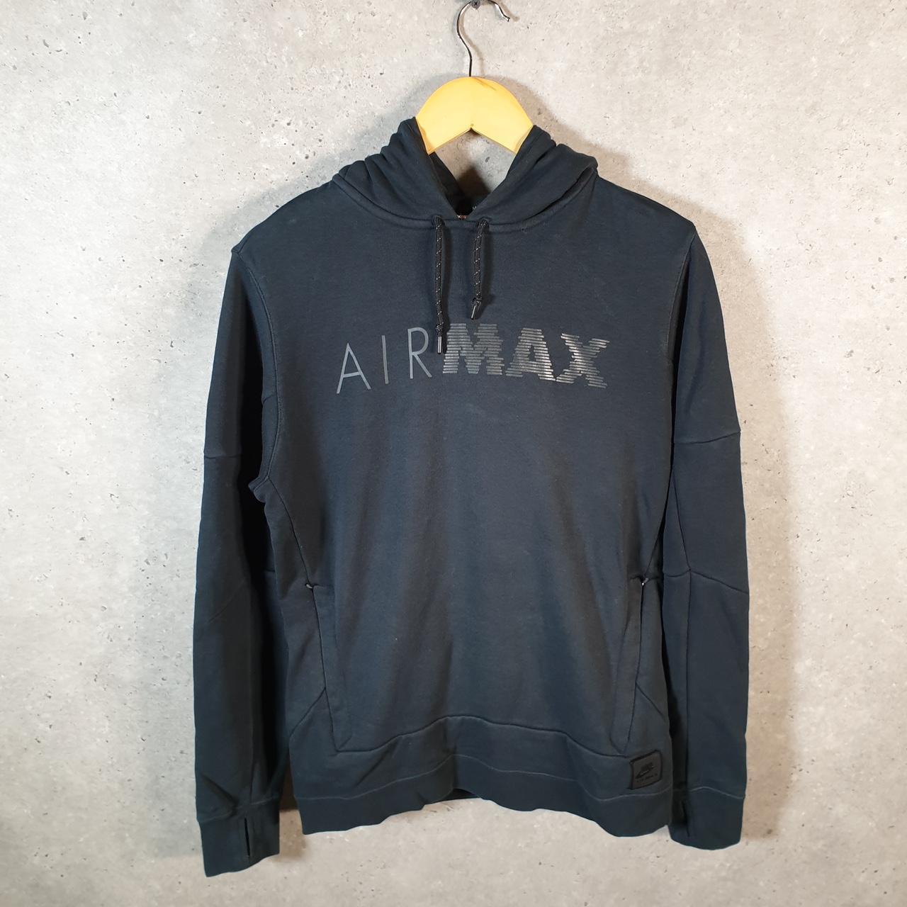 Vintage Nike Airmax Hoodie Men’s Medium Black Swoosh Y2K Pullover