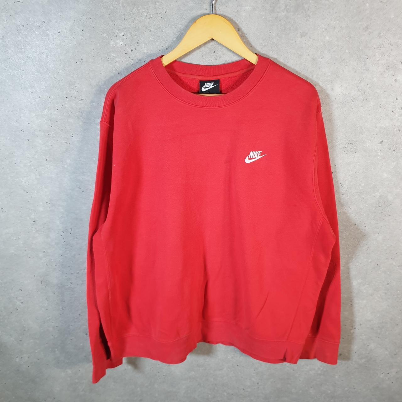 Vintage Nike Club Embroidered Sweatshirt Men’s XL Red Swoosh Y2K Pullover