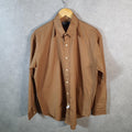Vintage Ralph Lauren Button Down Shirt Womens Brown XL Classic Fit Cotton Pocket Big Fish Vintage