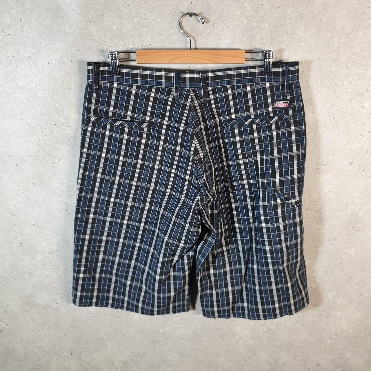 Vintage Dickies Baggy Chino Shorts Jorts Cargo Mens W34 Black Checkered Loose Fit