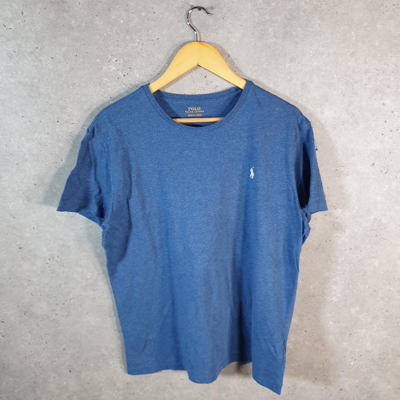 Vintage Ralph Lauren Polo T Shirt Men’s Medium Blue Embroidered Classic Fit Pony C8582